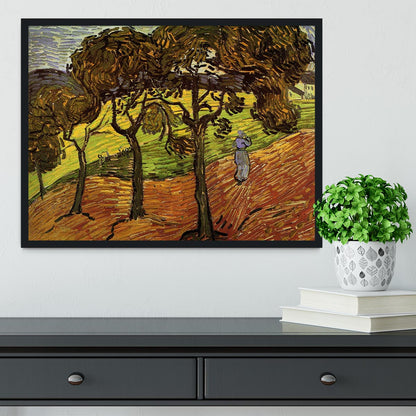 Landscape with Trees and Figures by Van Gogh Framed Print