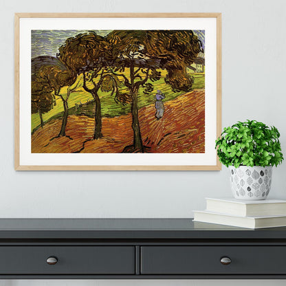 Landscape with Trees and Figures by Van Gogh Framed Print