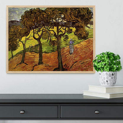 Landscape with Trees and Figures by Van Gogh Framed Print