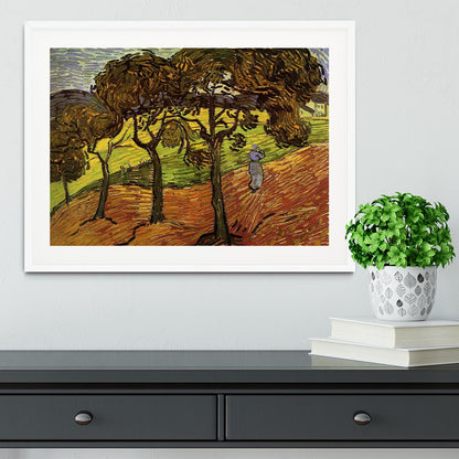 Landscape with Trees and Figures by Van Gogh Framed Print