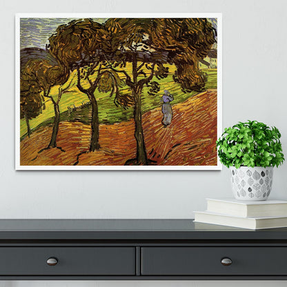 Landscape with Trees and Figures by Van Gogh Framed Print