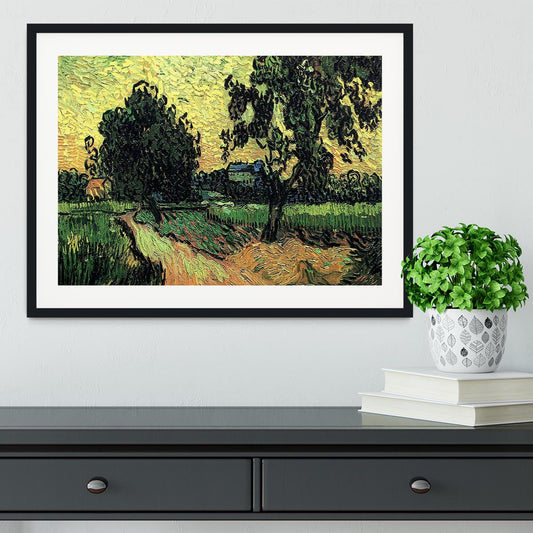 Landscape with the Chateau of Auvers at Sunset by Van Gogh Framed Print