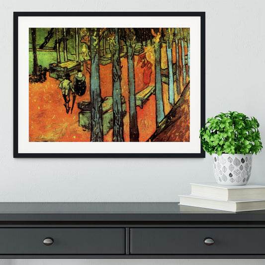 Les Alyscamps Falling Autumn Leaves by Van Gogh Framed Print