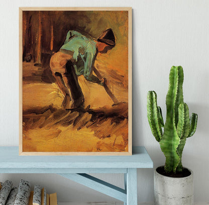 Man Stooping with Stick or Spade by Van Gogh Framed Print