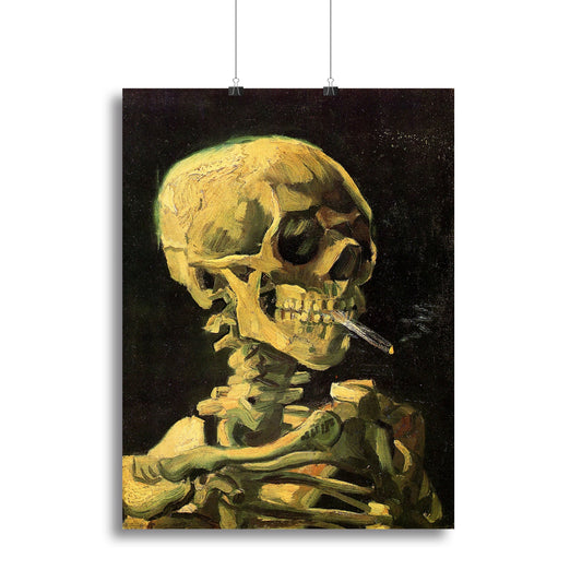 Skull with Burning Cigarette by Van Gogh Canvas Print or Poster