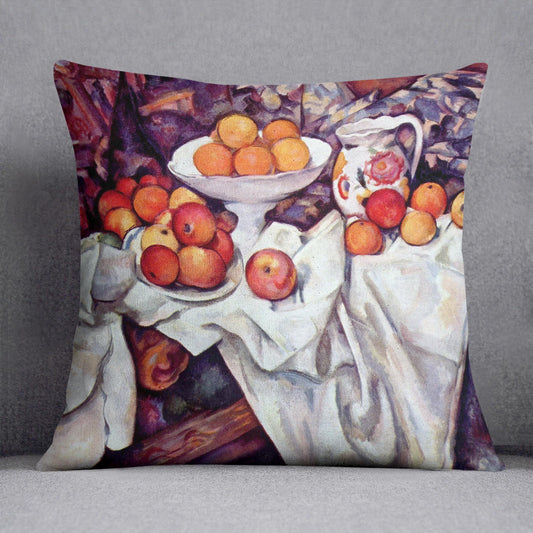 Still Life with Apples and Oranges by Cezanne Cushion