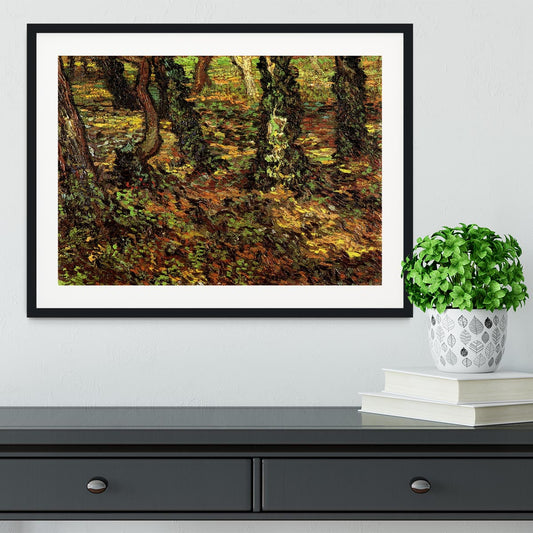 Tree Trunks with Ivy by Van Gogh Framed Print