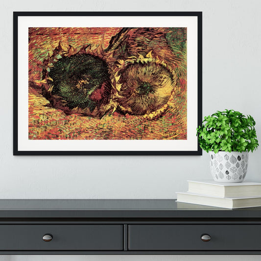 Two Cut Sunflowers 2 by Van Gogh Framed Print