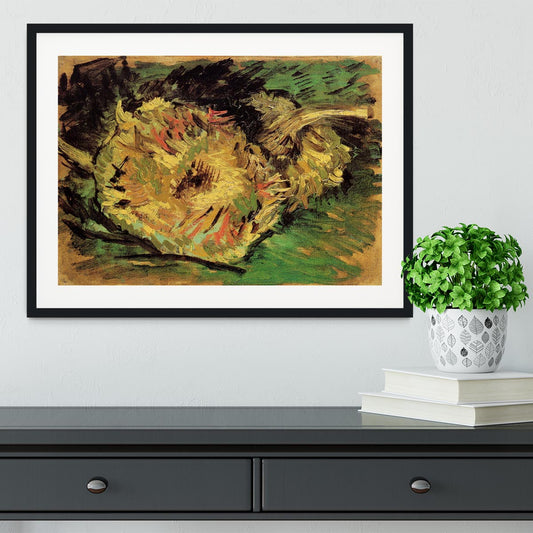 Two Cut Sunflowers by Van Gogh Framed Print