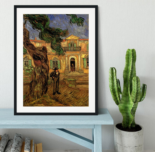 Van Gogh Pine Trees with Figure in the Garden of Saint-Paul Hospital Framed Print