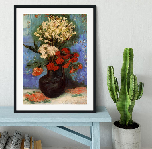 Vase with Carnations and Other Flowers by Van Gogh Framed Print
