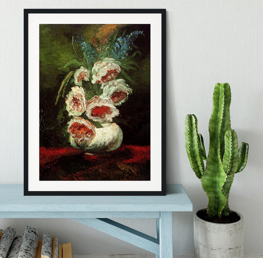 Vase with Peonies by Van Gogh Framed Print