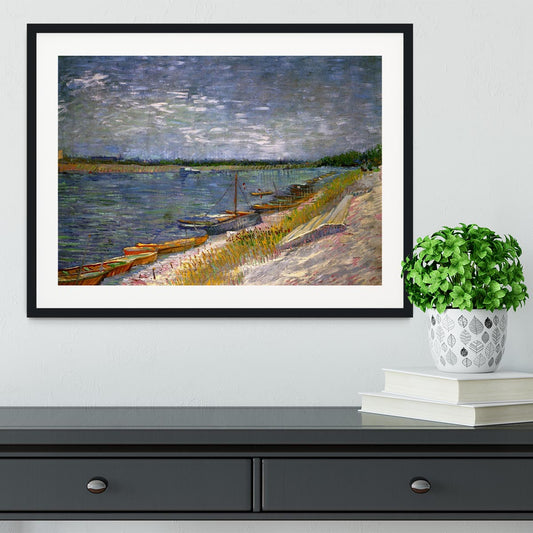 View of a River with Rowing Boats by Van Gogh Framed Print
