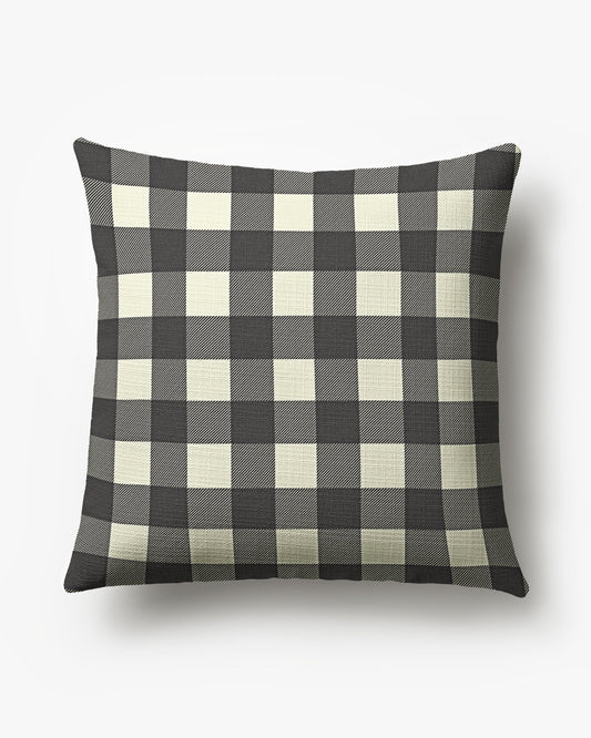 Buffalo Check Black &amp; White Woven Throw Pillow