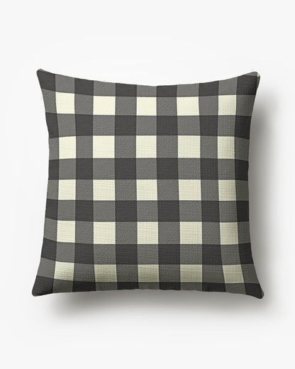 Buffalo Check Black &amp; White Woven Throw Pillow