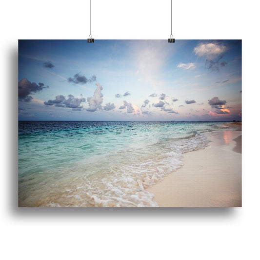 sunset on the sea beach Canvas Print or Poster